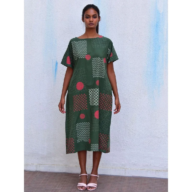 Chidiyaa Smell of Rain Agatha Mind Hand Block Printed Cotton Dress
