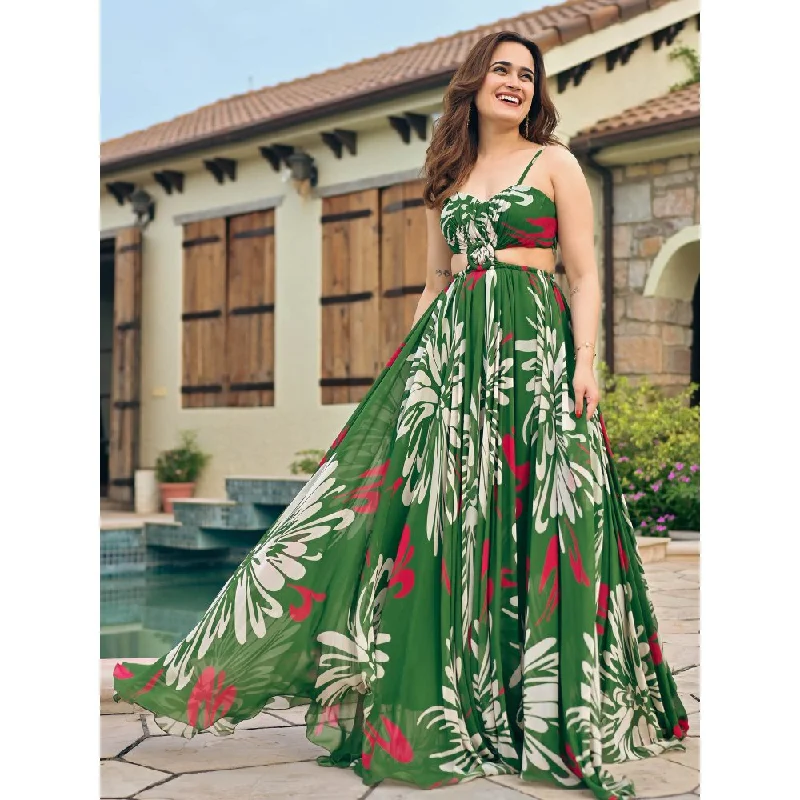 ORDINAREE Lush Forest Green Long Dress