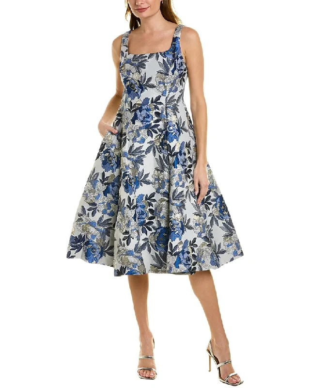 Adrianna Papell Jacquard A-Line Dress