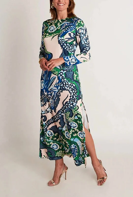 Ashton Dress in Dragon Green