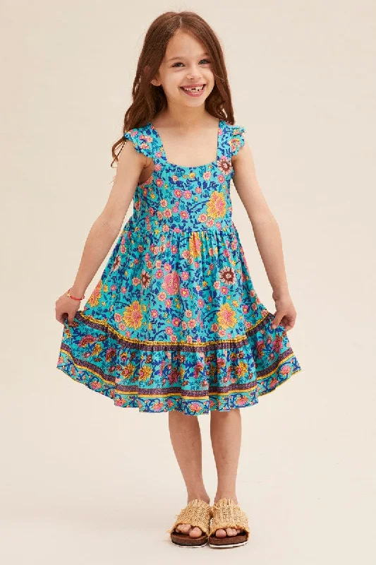 Boho Print Kids Dress