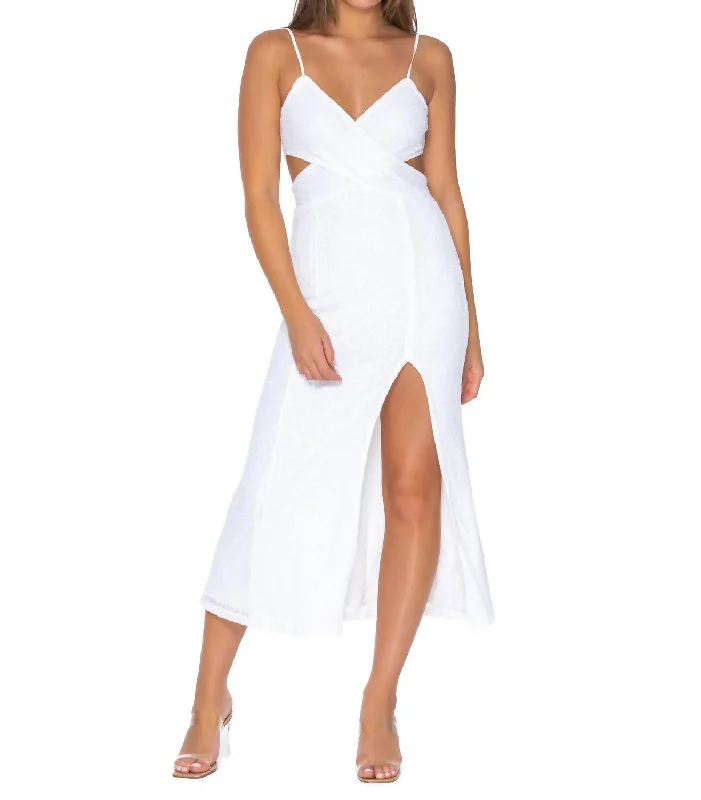 Harmonie Dress In White Sequin