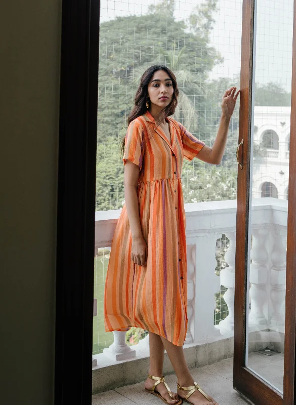 Women's Ikigai Stripe Collared Dress - CLEARANCE SALE2023 USA