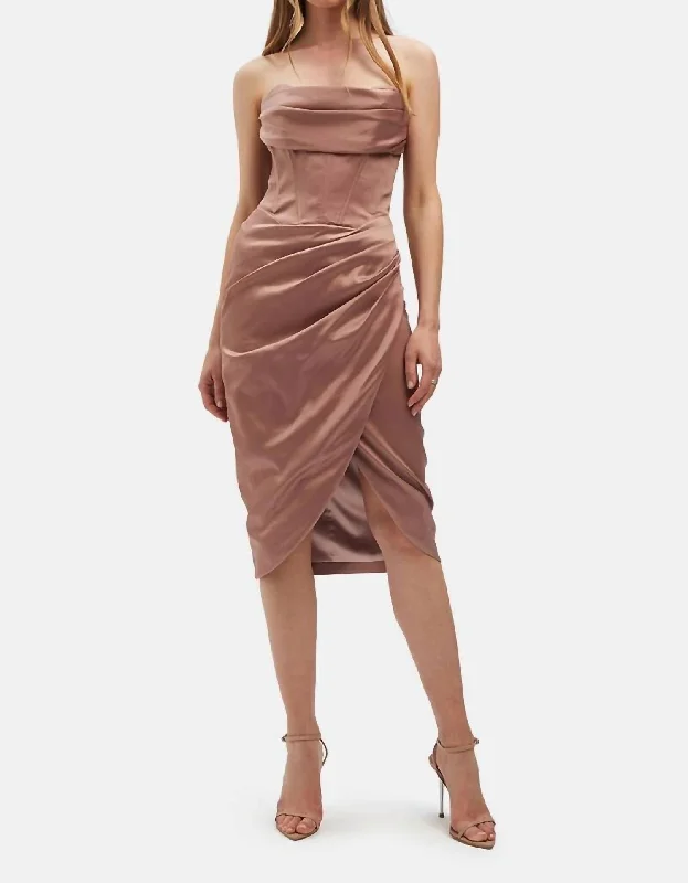 Jamila Corset Dress In Latte