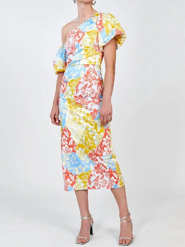 Margot Dress In Flower Patchwork