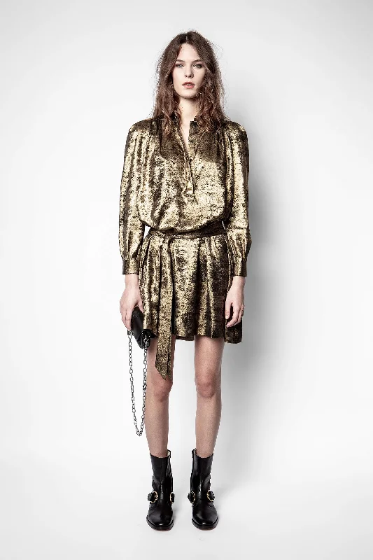 Retouch Gold Foil Dress