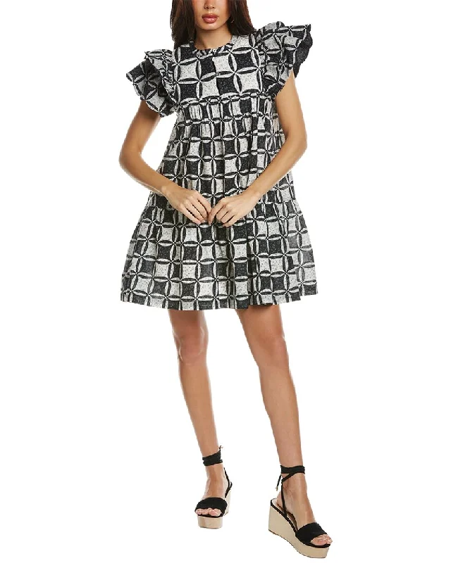 SEA NY Catalina Calico Flutter Tunic Dress