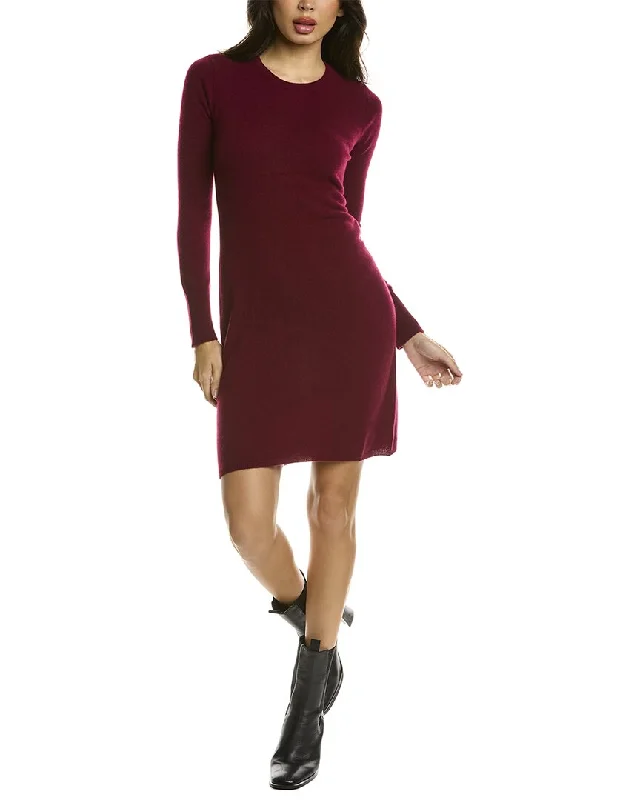 sofiacashmere Cashmere Crewneck Jersey Dress