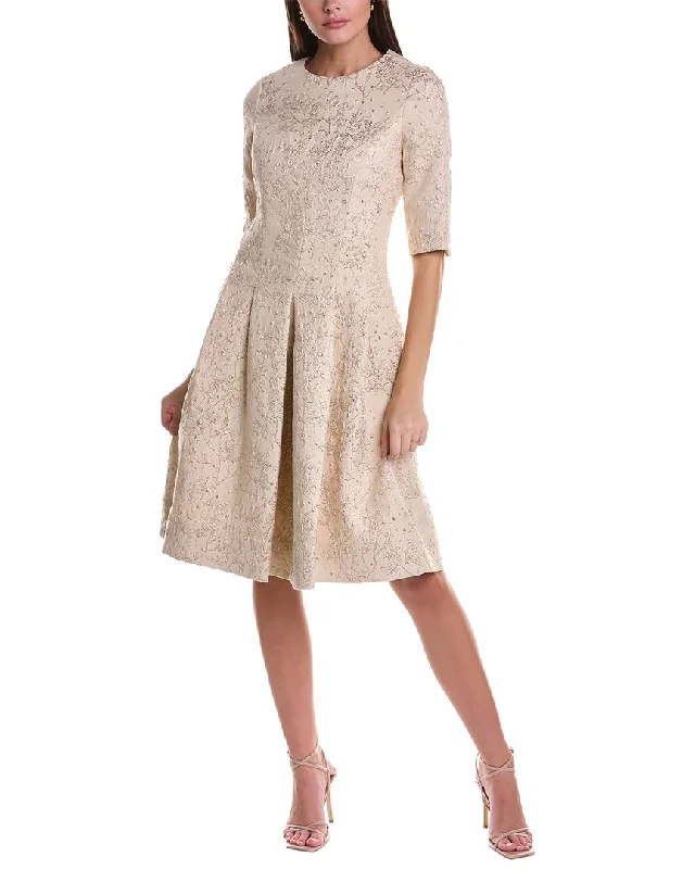 Teri Jon by Rickie Freeman Jacquard A-Line Dress