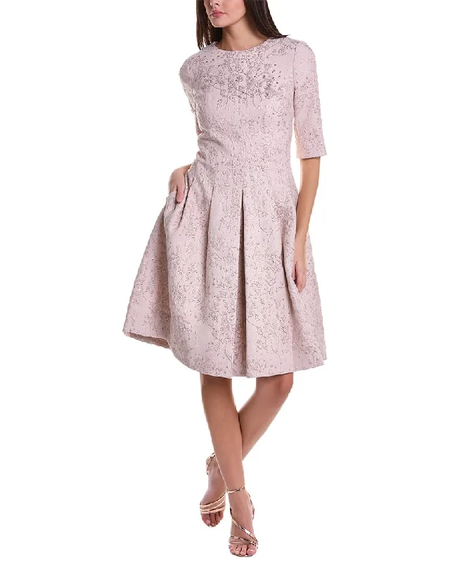 Teri Jon by Rickie Freeman Jacquard A-Line Dress