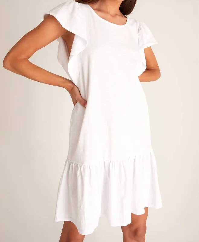 Topeka Slub Dress in White