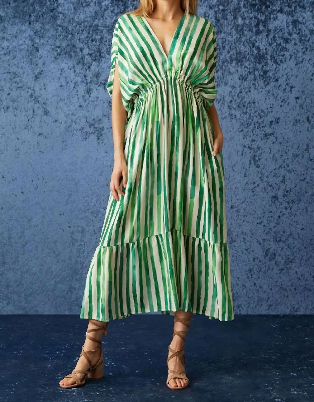 Venus Caftan Dress in Bamboo Cabana