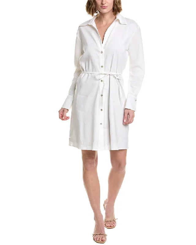 Vince Tie-Back Linen-Blend Dress