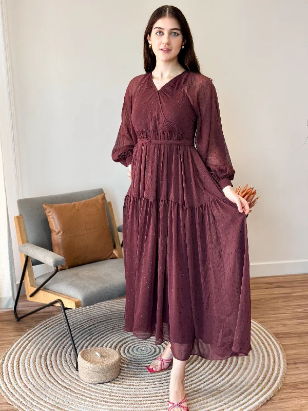 Pecan Rose Long Dress