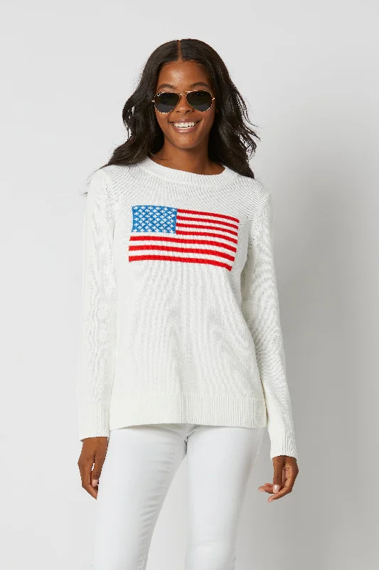 Sail To Sable Flag Intarsia Sweater - White