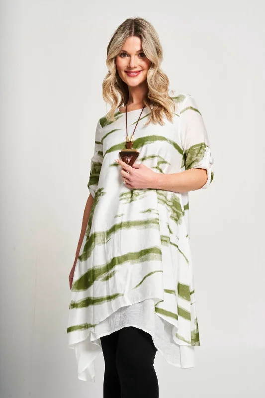 Saloos A-line Silhouette Dress with Necklace Tunics Seasonal trendy
