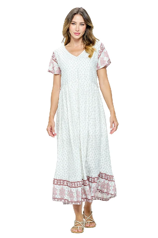 Long Dress Floral Pattern Tunics Versatile stylish