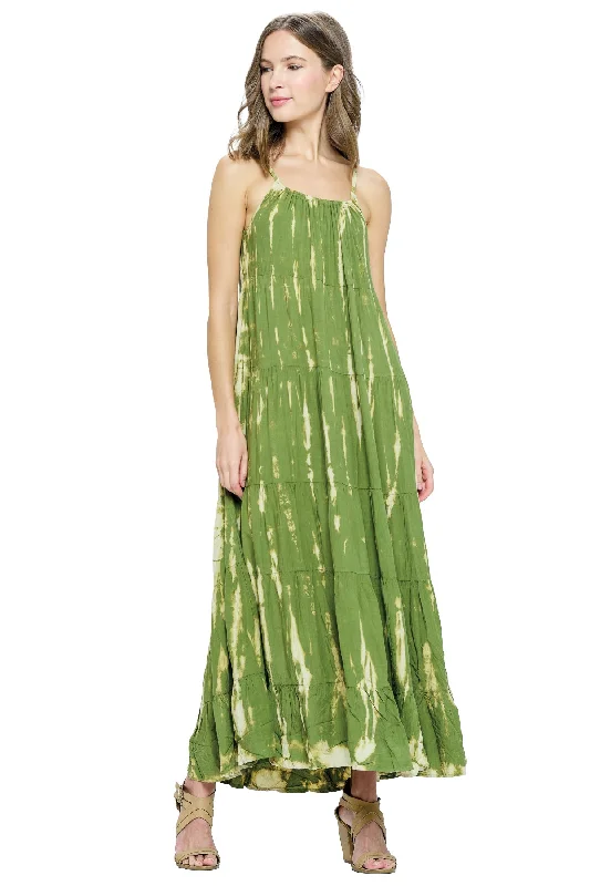Long Dress Tie Dye Ruffle Tiered Tunics Favorite customer