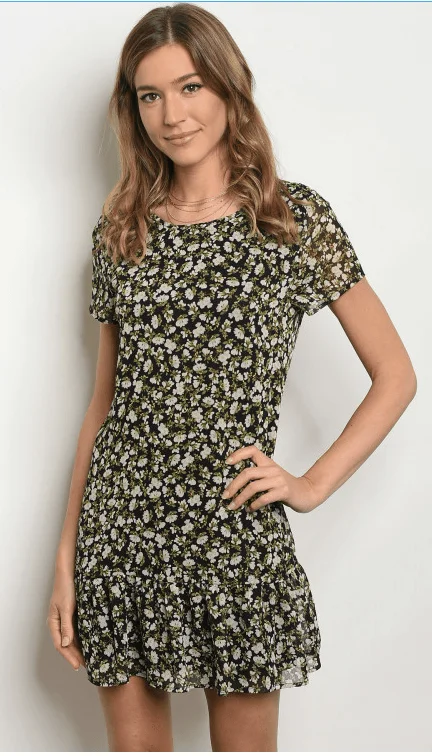 MIDNIGHT FLOWERS DRESS Tunics Print Colorful