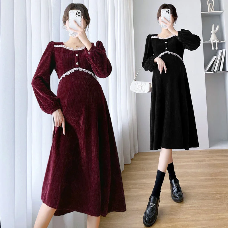NiDELL Autumn Clothes for Pregnant Women Dress . New Fashion Temperament High Waist Maternity Dress Loose out Autumn and Winter Long Dress Autumn Tunics Mesh breathable NiDELL Autumn Clothes for Pregnant Women Dress . New Fashion Temperament High Waist Maternity Dress Loose out Autumn and Winter Long Dress Autumn Tunics Mesh breathable