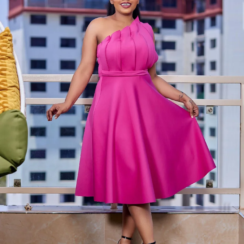 NiDELL D375 European and American plus Size Women's Clothes Fashion Temperament Pure Color Sexy High Waist Pleated Banquet Dress Cross-Border Dress Tunics Stylish modern NiDELL D375 European and American plus Size Women's Clothes Fashion Temperament Pure Color Sexy High Waist Pleated Banquet Dress Cross-Border Dress Tunics Stylish modern