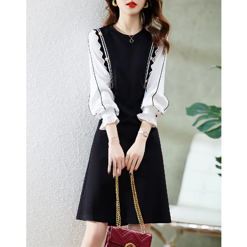 NiDELL Early Spring Waist Slimming Dress . Spring New Korean Style Elegant Anti-Aging Elegant Petite Skirt Tunics Trendy modern NiDELL Early Spring Waist Slimming Dress . Spring New Korean Style Elegant Anti-Aging Elegant Petite Skirt Tunics Trendy modern