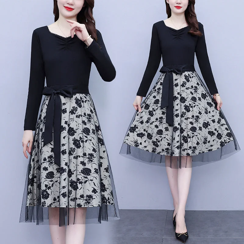 NiDELL Fashion Dress for Women . Autumn New Young Adult Lady like Woman Style Tight Waist Design Sense Temperament Mesh Skirt Fairy Tunics New arrival NiDELL Fashion Dress for Women . Autumn New Young Adult Lady like Woman Style Tight Waist Design Sense Temperament Mesh Skirt Fairy Tunics New arrival