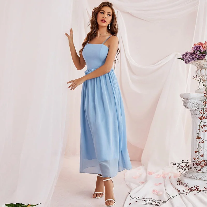 NiDELL Zty-21539 European and American Women's Clothing . Amazon Cross-Border Hot Sale Summer Dress Sexy Sling Dress Long Dress Boatneck Modish Everyday NiDELL Zty-21539 European and American Women's Clothing . Amazon Cross-Border Hot Sale Summer Dress Sexy Sling Dress Long Dress Boatneck Modish Everyday