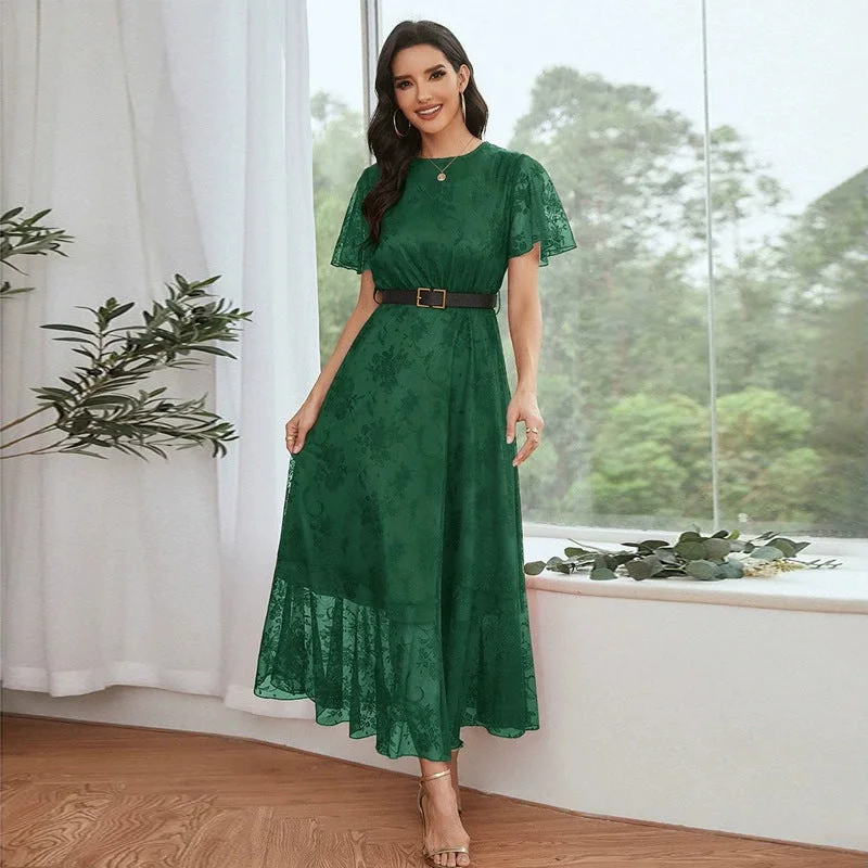 NiDELL ZTY-85 Hot Sale Dress Amazon Cross-Border E-Commerce Long Dress Solid Color European and American Style Lace High Waist Long Dress Tunics Trousers formal NiDELL ZTY-85 Hot Sale Dress Amazon Cross-Border E-Commerce Long Dress Solid Color European and American Style Lace High Waist Long Dress Tunics Trousers formal