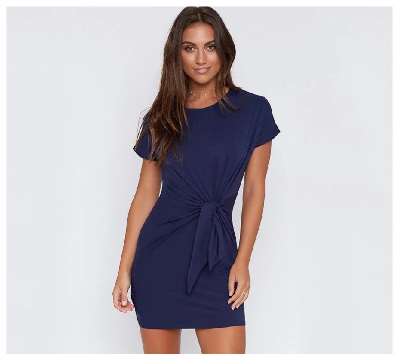 RUCHED WAIST MINI SHEATH DRESS Tunics Designer luxury