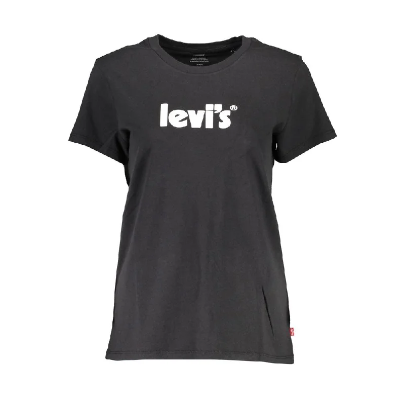 Black Cotton Tops & T-Shirt Print Jacquard Patchwork