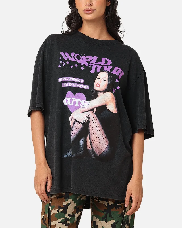 Bravado Olivia Rodrigo Guts T-Shirt Washed Black Iron Safe Non-Iron Wrinkle Free