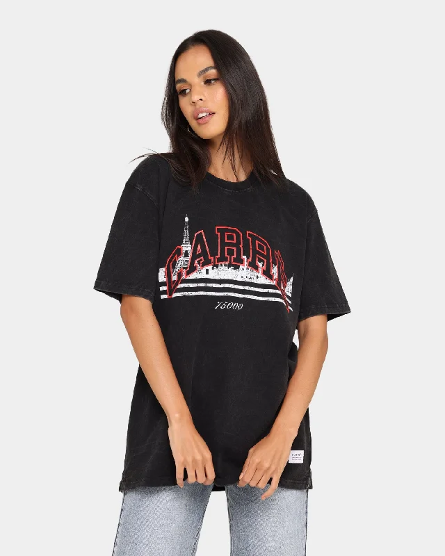 Carré 75000 Vintage T-Shirt Black Wash Collared Crew Neck Turtle Neck
