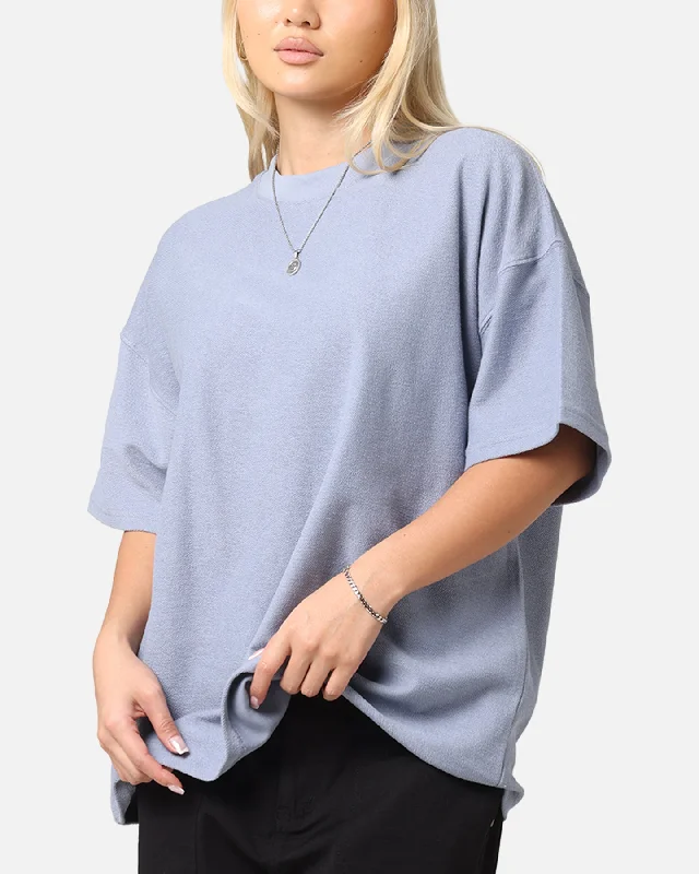 Carre Terry Oversized T-Shirt Blue Spandex Blend Rayon Blend Denim Blend