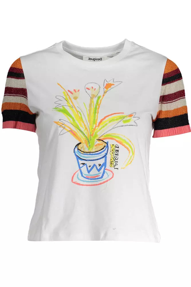 White Cotton Women T-Shirt Zippered Front Buttoned Front Snap Front