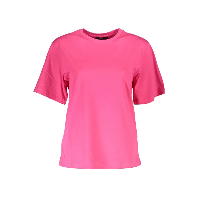 Pink Cotton Women T-Shirt Terry Blend Velvet Blend Canvas Blend