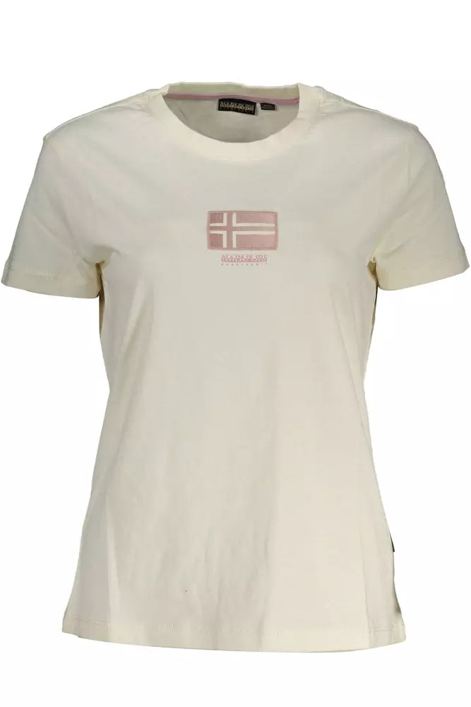 White Cotton Women T-Shirt Lace Blend Ribbed Blend Corduroy Blend