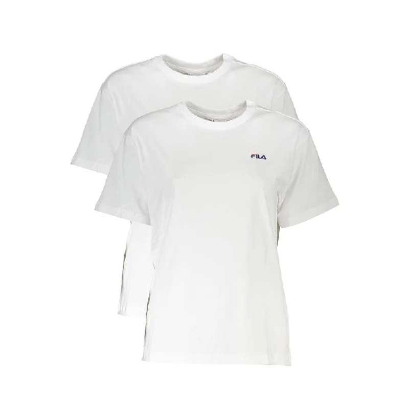 White Cotton Women T-Shirt Elegant Classic Vintage