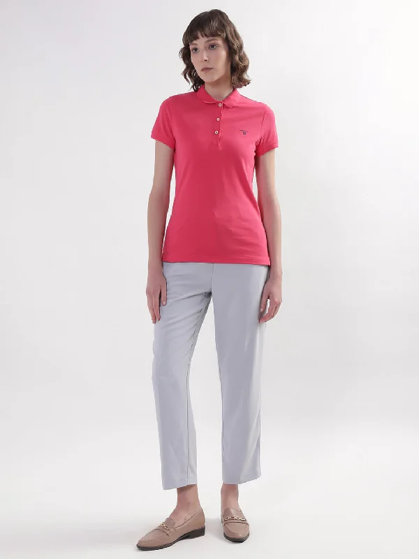Gant Pink Regular Fit Polo T-Shirt Zippered Buttoned Snapped