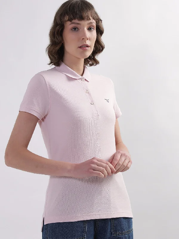 Gant Pink Regular Fit Polo T-Shirt Thin T-Shirt Open Front Quick Dry
