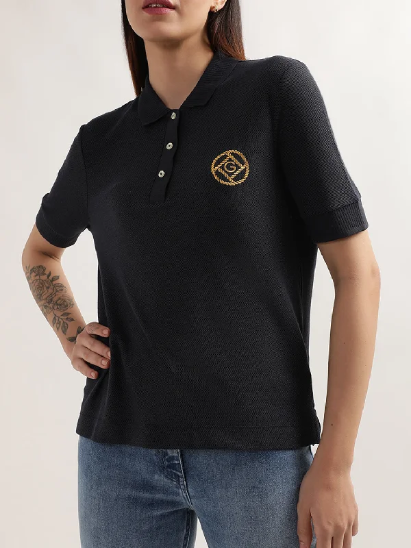 Gant Polo Collar Short Sleeves Casual T-Shirt Hooded Caped Shawl Collar