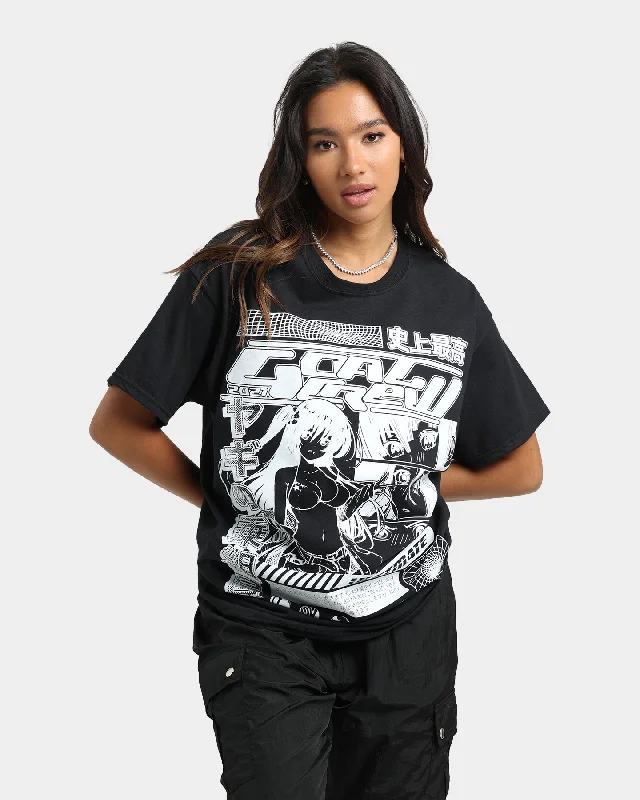 Goat Crew Original Anime Vintage T-Shirt Off Black Basic T-Shirt Crew Neck Short Sleeve Goat Crew Original Anime Vintage T-Shirt Off Black Basic T-Shirt Crew Neck Short Sleeve