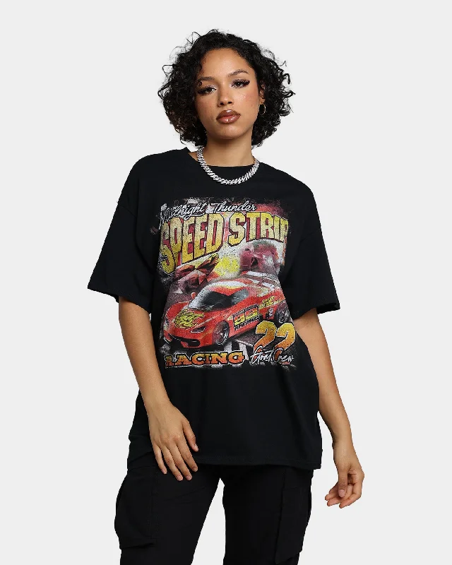 Goat Crew Speed Strip Vintage T-Shirt Black Satin Blend Silk Blend Wool Blend