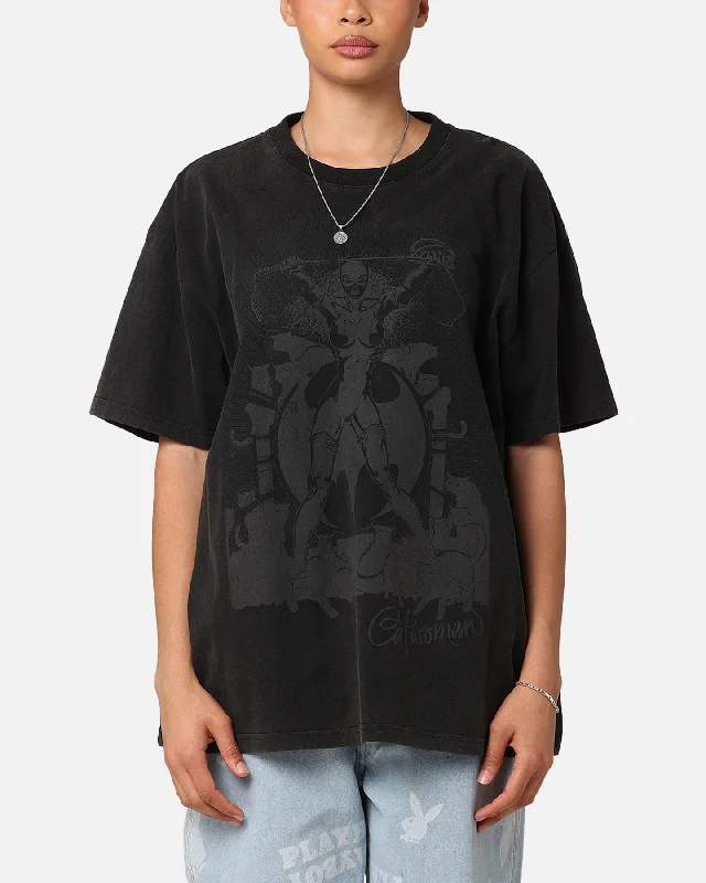 Goat Crew X DC Batman Catwoman Cats Heavy T-Shirt Vintage Black Spandex Blend Rayon Blend Denim Blend Goat Crew X DC Batman Catwoman Cats Heavy T-Shirt Vintage Black Spandex Blend Rayon Blend Denim Blend