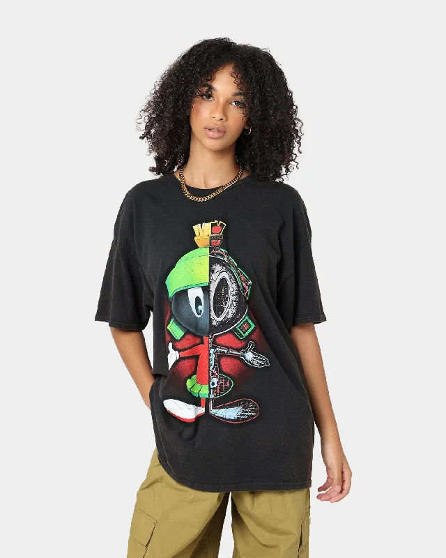 Goat Crew X Looney Tunes Marvin Vintage T-Shirt Black Wash Striped Floral Plaid