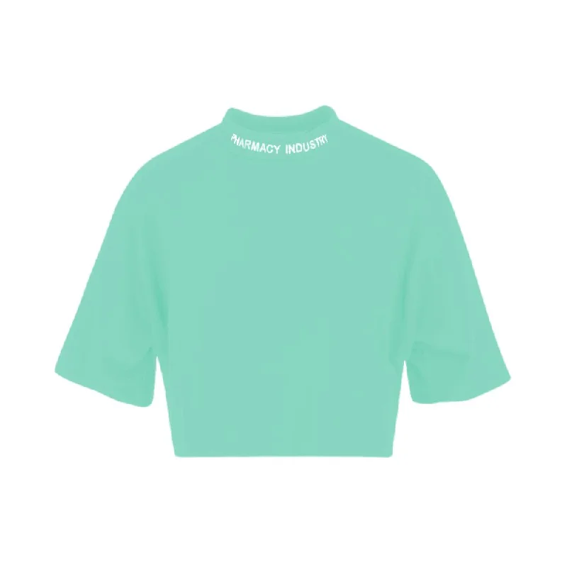 Green Cotton Tops & T-Shirt Fitted T-Shirt Seamless Stretchy