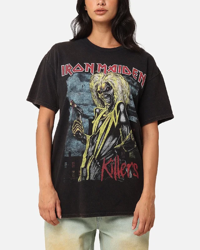 Iron Maiden Killers Green T-Shirt Black Vintage Chenille Brocade Lace