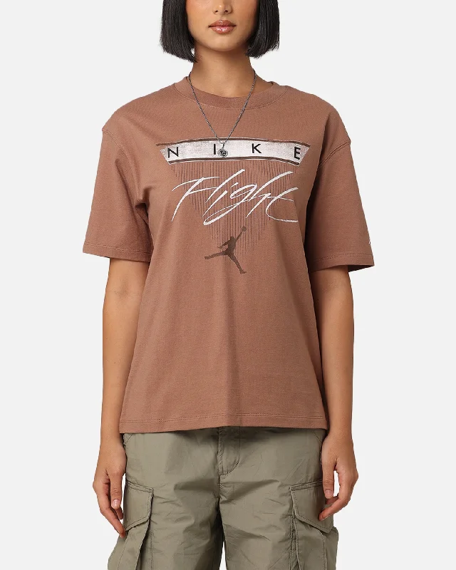 Jordan Women's Jordan Flight Heritage Graphic T-Shirt Archaeo Brown Print Jacquard Patchwork