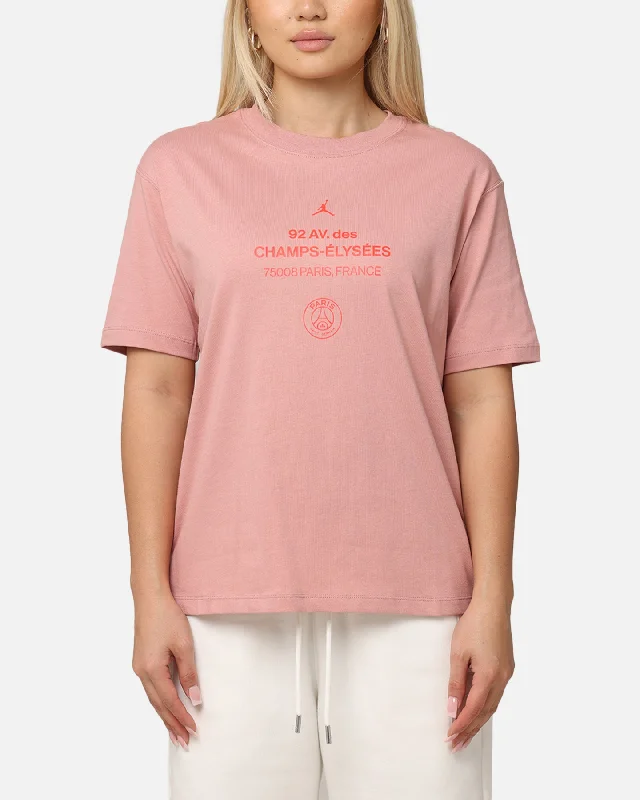 Jordan Women's Paris Saint-Germain Graphic T-Shirt Rust Pink/Infrared Collared Crew Neck Turtle Neck Jordan Women's Paris Saint-Germain Graphic T-Shirt Rust Pink/Infrared Collared Crew Neck Turtle Neck