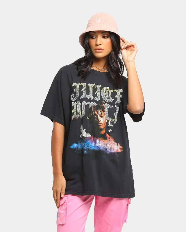 Juice Wrld Old English Vintage T-Shirt Black Wash Seamless Knitted Crochet